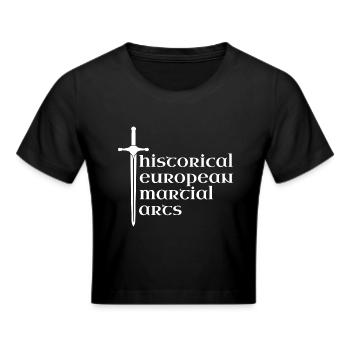 Historical European Martial Arts (HEMA) m. Schwert - Frauen Cropped T-Shirt - Schwarz - Vorne - Marisol (170cm)