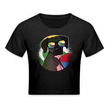 Comoros - Cropped T-Shirt - black - Front - Marisol (170cm)
