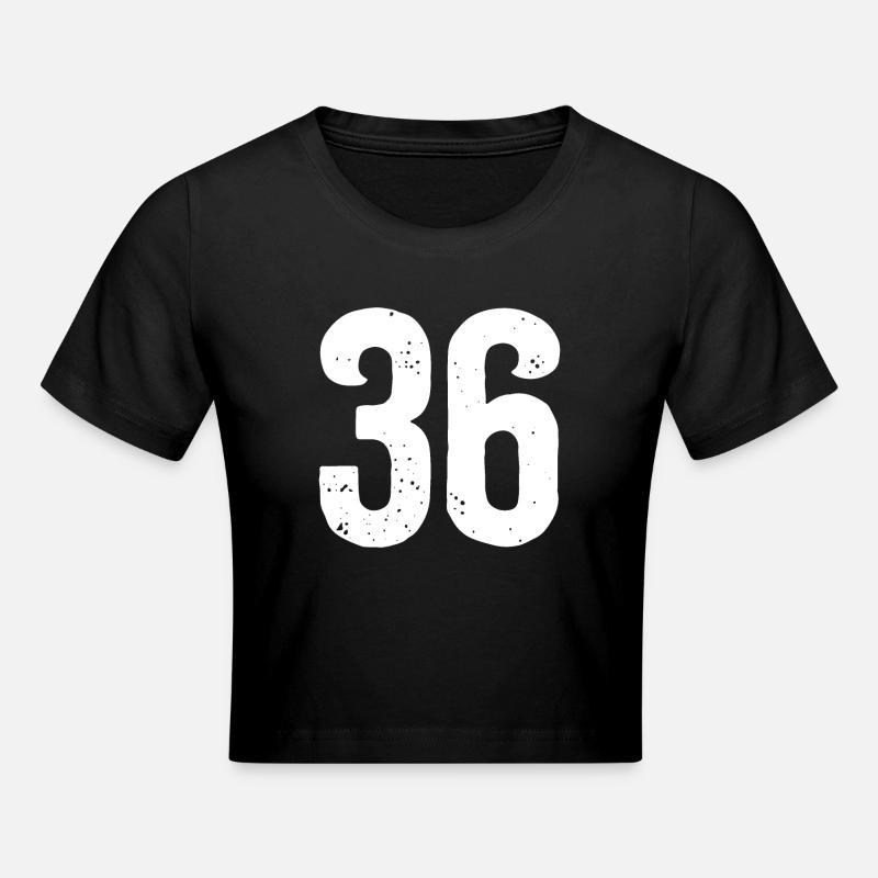 36 numéros blancs - Crop top - noir