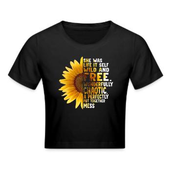 La vie sauvage et gratuite merveilleusement graphique - Crop top - noir - Devant - Marisol (170cm)