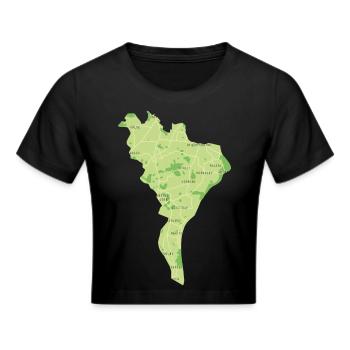 Falster - Frauen Cropped T-Shirt - Schwarz - Vorne - Marisol (170cm)