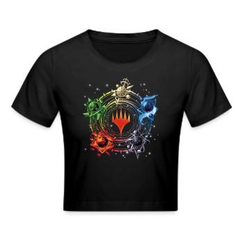Magic: The Gathering Color Pie Of Magic - Cropped T-Shirt - black - Front - Marisol (170cm)