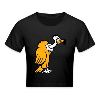 Geier Aasfresser Vogel lustig Geiern Aasgeier Spaß - Frauen Cropped T-Shirt - Schwarz - Vorne - Marisol (170cm)