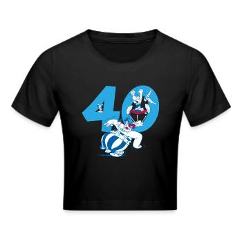 Asterix & Obelix 40th Birthday Design - Cropped T-Shirt - black - Front - Marisol (170cm)