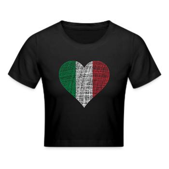 Italien Herz I love Italy - Frauen Cropped T-Shirt - Schwarz - Vorne - Marisol (170cm)