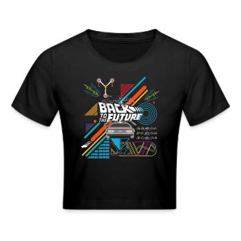 Zurück In Die Zukunft Logo Zeitmaschine Delorean - Frauen Cropped T-Shirt - Schwarz - Vorne - Marisol (170cm)
