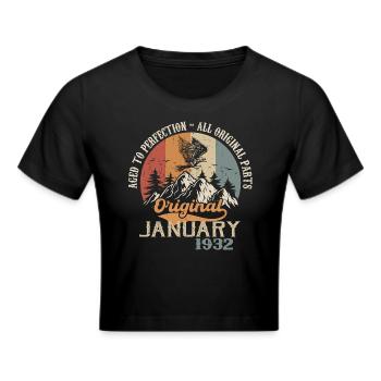 92 years of greatness since January 1932 - Cropped T-Shirt - black - Front - Marisol (170cm)