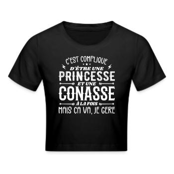 C'est Compliqué d etre Princesse et Conasse - Crop top - noir - Devant - Marisol (170cm)