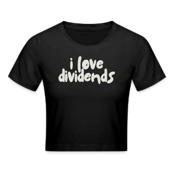 I love dividends - Cropped T-Shirt - black - Front - Marisol (170cm)