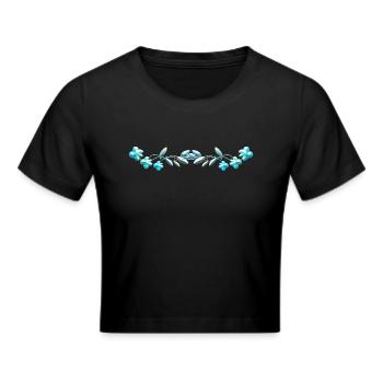 line flowers blue - Cropped T-Shirt - black - Front - Marisol (170cm)
