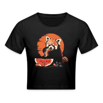 Panda roux Chat Ours Panda roux Pastèque - Crop top - noir - Devant - Marisol (170cm)