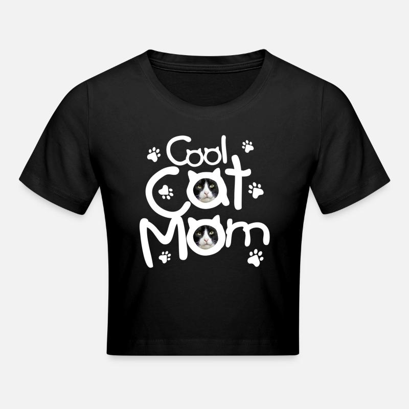 Maman chat cool - Crop top - noir