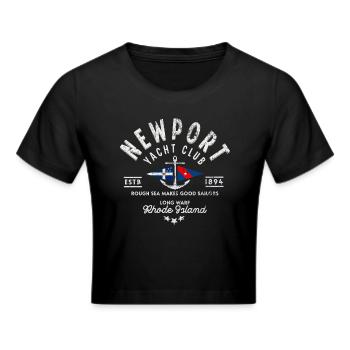 Newport Yacht Club, Rhode Island - Frauen Cropped T-Shirt - Schwarz - Vorne - Marisol (170cm)