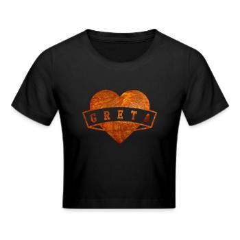 Greta - Cropped T-Shirt - zwart - Voor - Marisol (170cm)