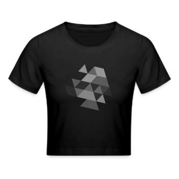 driehoek symbool patroon symbool - Cropped T-Shirt - zwart - Voor - Marisol (170cm)