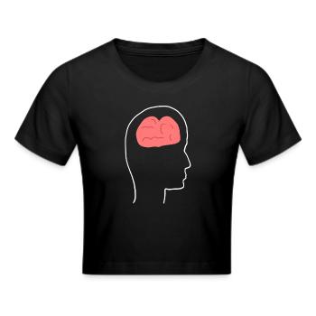 Head Profile People Side Brain Form - Cropped T-Shirt - black - Front - Marisol (170cm)
