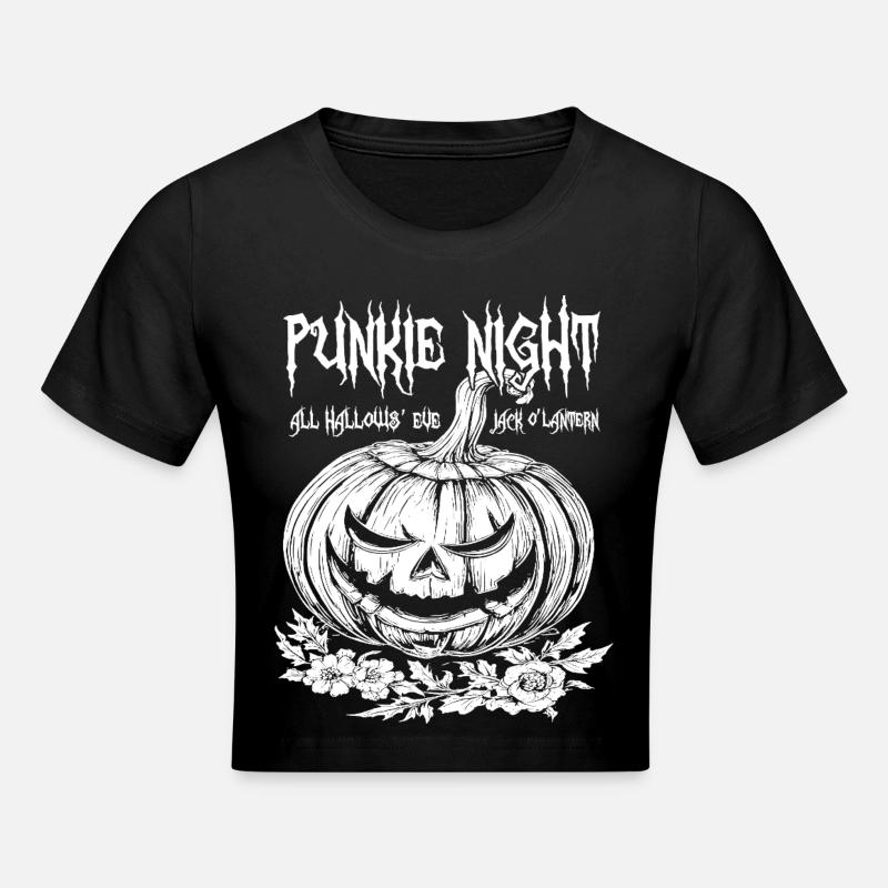 Punkie Night Jack O’Lantern Blanc Design - Crop top - noir