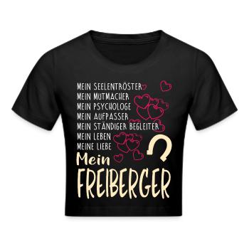 FREIBERGER - mein - Frauen Cropped T-Shirt - Schwarz - Vorne - Marisol (170cm)