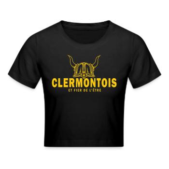 clermont clermontois fier de l'être rugby ville - Crop top - noir - Devant - Marisol (170cm)