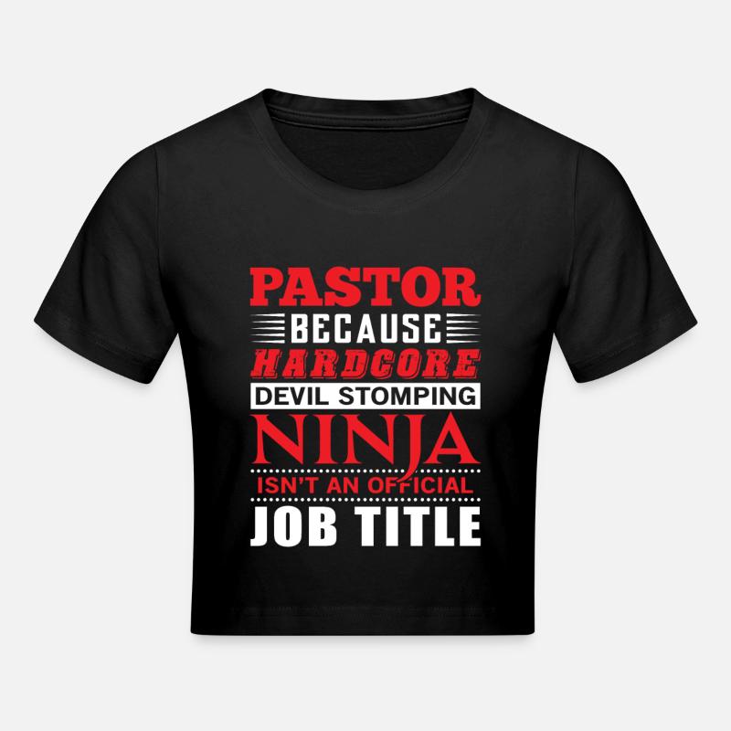 Pastor devil stomping Ninja - Cropped T-Shirt - black
