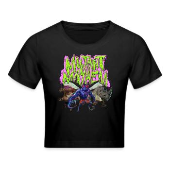 TMNT Mutant Mayhem Mit Villains - Frauen Cropped T-Shirt - Schwarz - Vorne - Marisol (170cm)