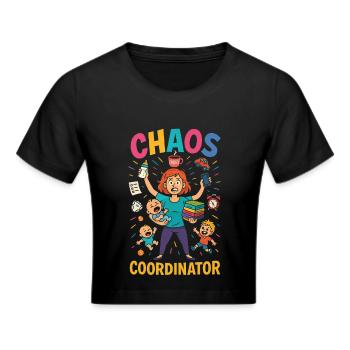 Coordinateur du Chaos – Chemise Funny Sayings pour Elt - Crop top - noir - Devant - Marisol (170cm)