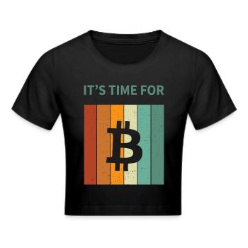 Bitcoin - Frauen Cropped T-Shirt - Schwarz - Vorne - Marisol (170cm)