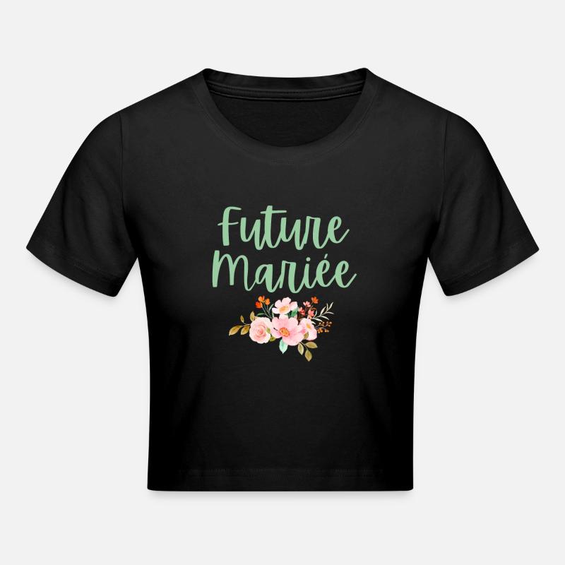 Future mariée bouquet de fleurs - Crop top - noir