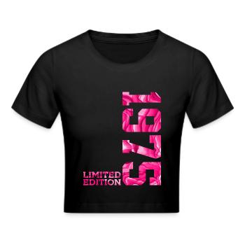 51. GEBURTSTAG PINK LIMITED EDITION 1975 - Frauen Cropped T-Shirt - Schwarz - Vorne - Marisol (170cm)