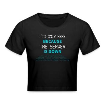 nerd coder server download error 404 - Frauen Cropped T-Shirt - Schwarz - Vorne - Marisol (170cm)