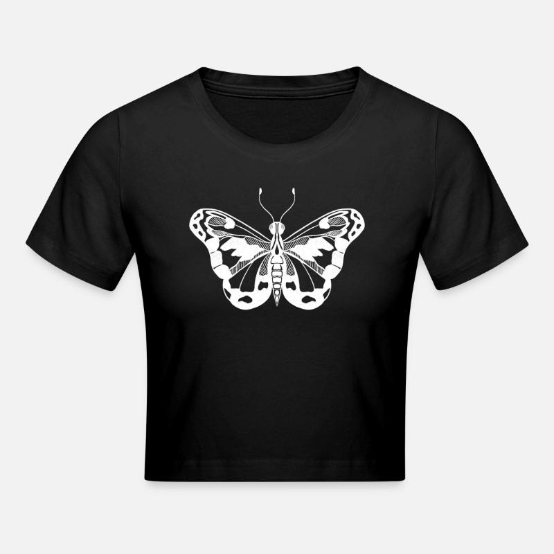 Butterfly Minimal Design - Cropped T-Shirt - black