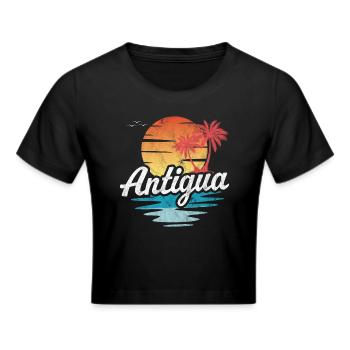 Antigua - Cropped T-Shirt - black - Front - Marisol (170cm)