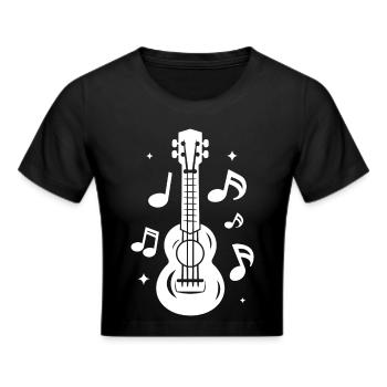 Ukulele - Frauen Cropped T-Shirt - Schwarz - Vorne - Marisol (170cm)