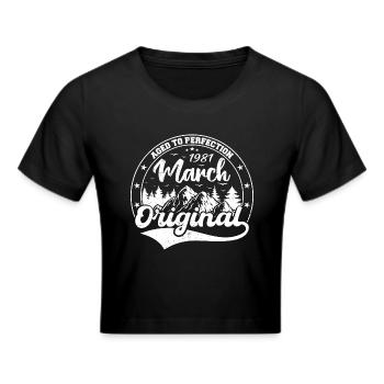 Mars 1981 Vintage Vintage rétro anniversaire - Crop top - noir - Devant - Marisol (170cm)