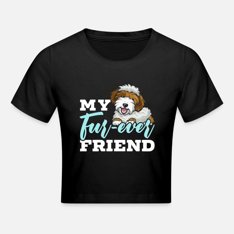 Chien Sheepadoodle mignon - Crop top - noir