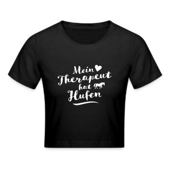 Mein Therapeut hat Hufen - Frauen Cropped T-Shirt - Schwarz - Vorne - Marisol (170cm)