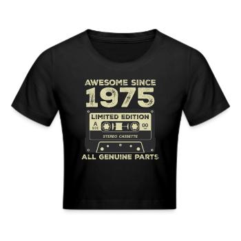 1975 Geburtstag geboren im Jahr 1975 Vintage Retro - Frauen Cropped T-Shirt - Schwarz - Vorne - Marisol (170cm)