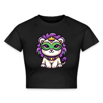 Bande dessinée mignonne de Lion de Mardi Gras - Crop top - noir - Devant - Marisol (170cm)