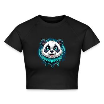 panda - Cropped T-Shirt - black - Front - Marisol (170cm)