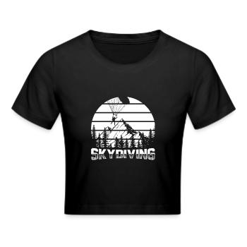 Skydiving | Fallschirm Skydive Luftsport Geschenke - Frauen Cropped T-Shirt - Schwarz - Vorne - Marisol (170cm)