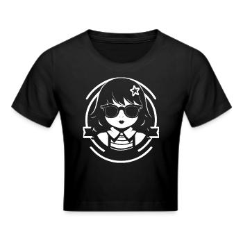 Cute Anime Girl Gothic Manga Fairytale Sunglasses - Cropped T-Shirt - black - Front - Marisol (170cm)