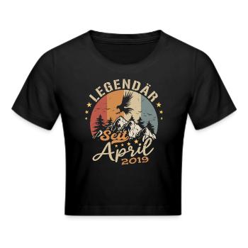 Anniversaire vintage né en avril 2019 - Crop top - noir - Devant - Marisol (170cm)