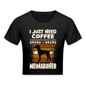 Weimaraner - Frauen Cropped T-Shirt - Schwarz - Vorne - Marisol (170cm)