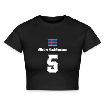 Island Trikot Nr.5 - Frauen Cropped T-Shirt - Schwarz - Vorne - Marisol (170cm)