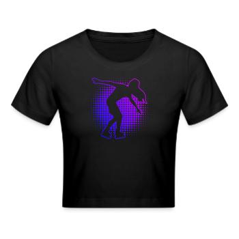 Rollschuhlaufen Rollerskaten Damen Herren - Frauen Cropped T-Shirt - Schwarz - Vorne - Marisol (170cm)
