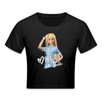 Barbie Positive Attitude Changes Everything - Frauen Cropped T-Shirt - Schwarz - Vorne - Marisol (170cm)