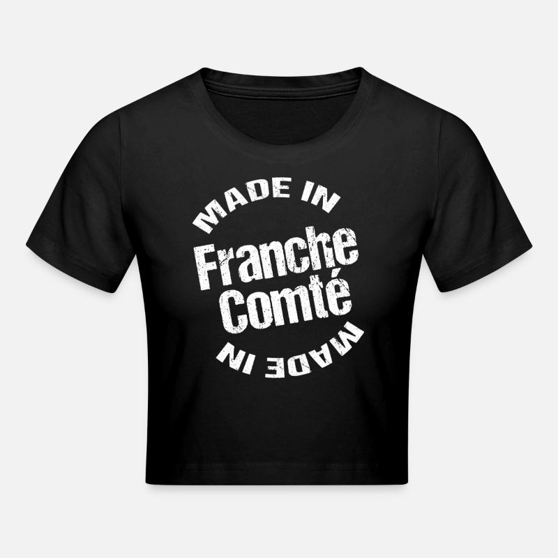 Made in Franche Comté blc - Cropped T-Shirt - black