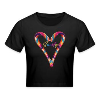 Sweety, Love is Love, Heart, Candy Cane, Candy - Crop top - noir - Devant - Marisol (170cm)