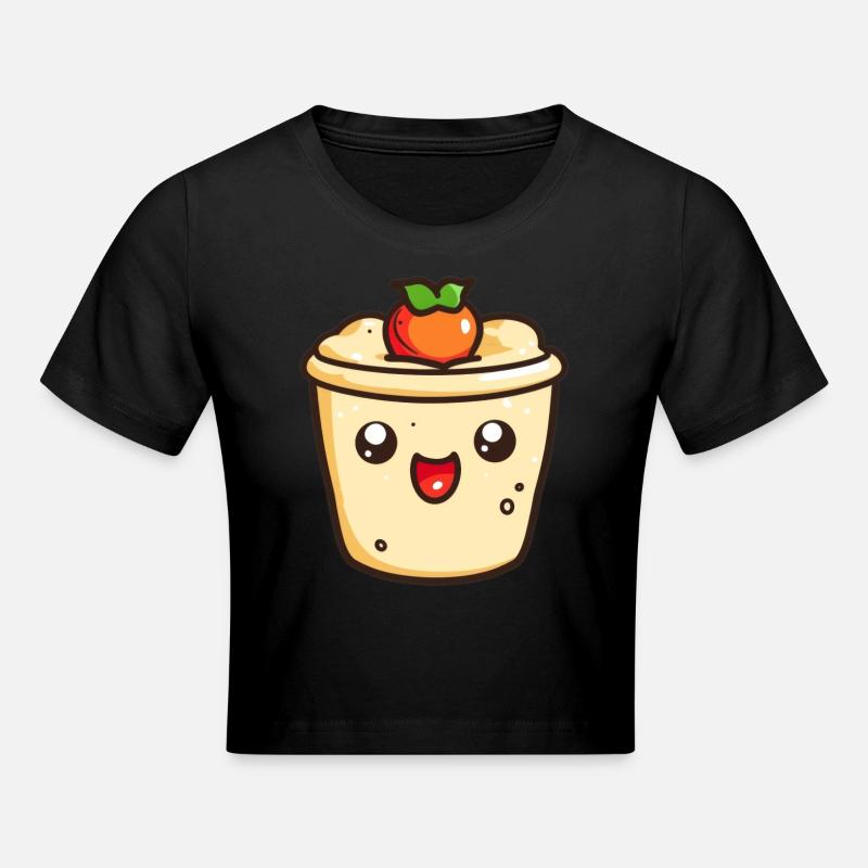 Dessin animé de dessert mignon - Crop top - noir