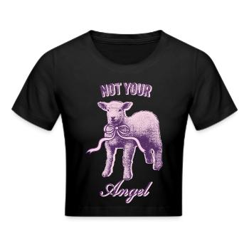 Aesthetic Lamb – Rebellious & Sweet - Cropped T-Shirt - black - Front - Marisol (170cm)